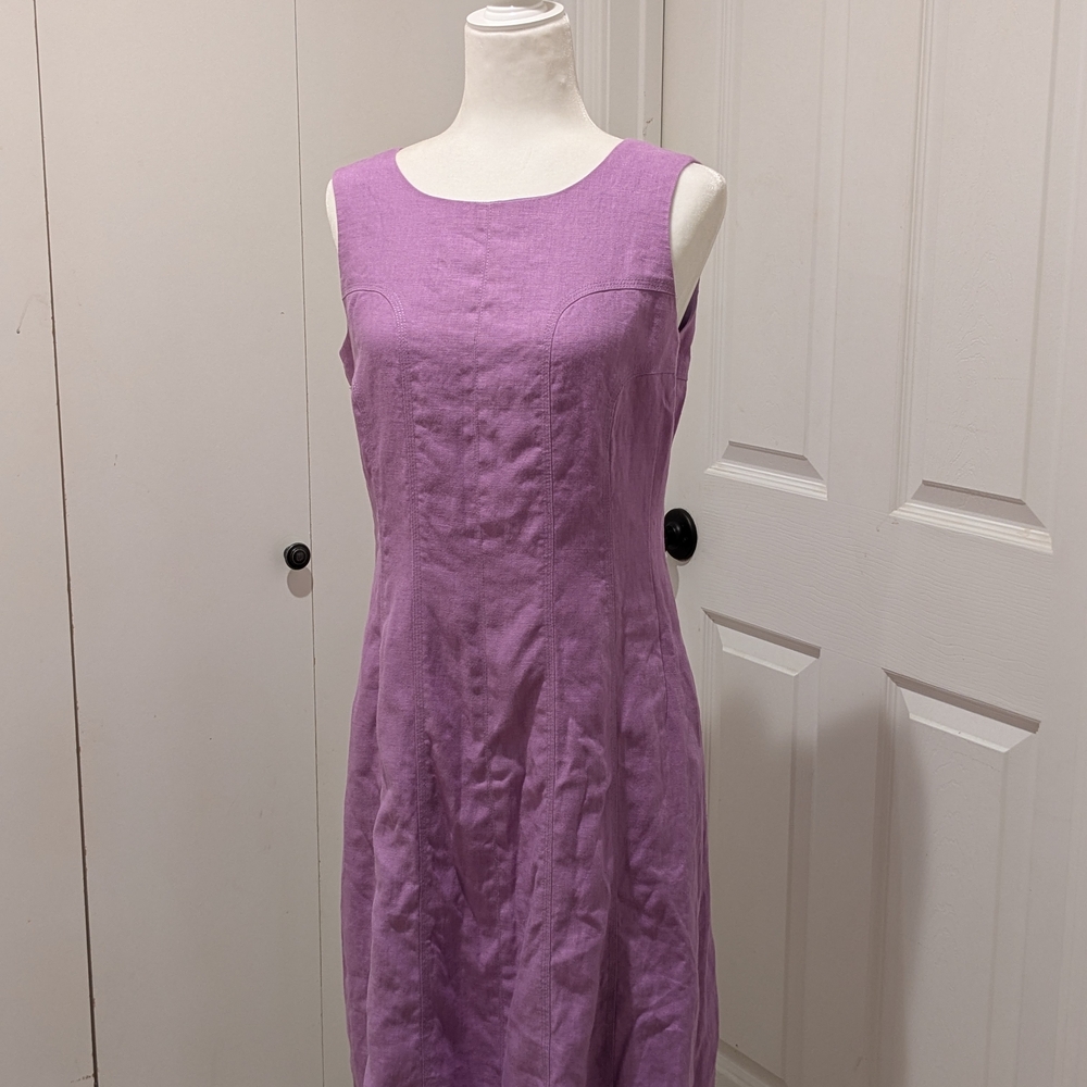 Purple Linen Sleeveless Dress